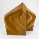 Pair of rare large wooden anthroposophical bookends_1