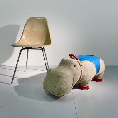 Large therapeutic toy hippopotamus by Renate Müller_0