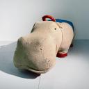 Large therapeutic toy hippopotamus by Renate Müller_8